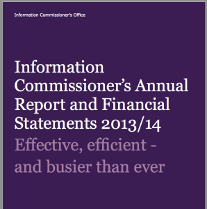 The Information Commissioner's Annual Report was published this week.